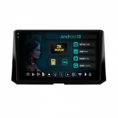 Navigatie 2K Toyota Corolla (2019-2023) 4GB RAM Android 13 Octacore Slot Sim 4G DSP GPS Wi-FI Carplay Android Auto USB Bluetooth Waze Touchscreen 10.3 foto