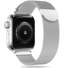 Curea Tech-Protect Milaneseband pentru Apple Watch 4/5/6/7/8/9/Se/Ultra 1/2 (42/44/45/49 Mm) Argintiu