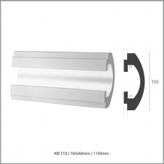 Profil pentru banda LED din polistiren extrudat acoperit cu rasina minerala KD112 (1.15m) foto