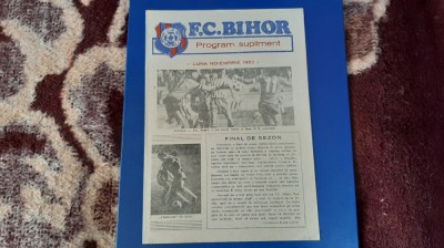 program - supliment FC Bihor noi. 1982 foto