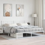 VidaXL Cadru de pat metalic cu tăblie, alb, 180x200 cm
