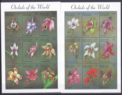 DB1 Flora Orhidee 1998 Grenada Grenadines 2 x MS MNH foto