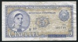 q767 BANCNOTA 5 LEI 1952 serie albastra CIRCULATA FRUMOASA VF