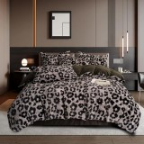 Cumpara ieftin Lenjerie Cocolino pufoasa cu Blanita artificiala iepure Pentru Pat Dublu, 6 piese - EST84