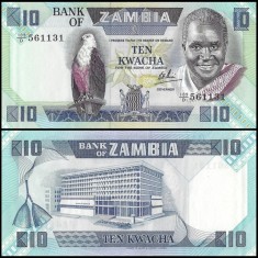 Zambia 1986 - 10 Kwacha, necirculata