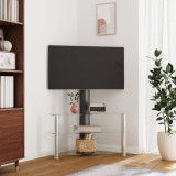 Suport TV de colt 3 niveluri pentru 32-70 inchi, negru/argintiu GartenMobel Dekor, vidaXL