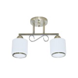 Lustra Milky 2XE27 IP20, alamă+alb, Erste