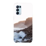 Husa compatibila cu Oppo Find X3 Lite model Waves crushing rocks, Silicon, TPU, Viceversa, Transparent, Carcasa