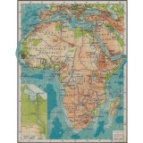 Harta fizica si politica Africa, 1957, 50x70cm, repro