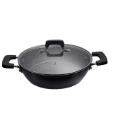Tigaie Baker's Secret Aluminiu cu Capac, 28cm, Antiaderent, Maner Silicon