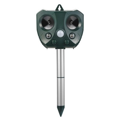 Aparat Solar LED cu Ultrasunete, Repelent pentru Animale Mari si Mici, Lumina Rosie si Alba, Anti Rozatoare, Anti Insecte foto