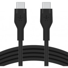 Cablu de incarcare USB C din silicon Belkin BoostCharge Flex, certificat USB-IF, 1 m, negru - RESIGILAT