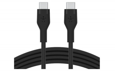 Cablu de incarcare USB C din silicon Belkin BoostCharge Flex, certificat USB-IF, 1 m, negru - RESIGILAT foto