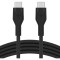 Cablu de incarcare USB C din silicon Belkin BoostCharge Flex, certificat USB-IF, 1 m, negru - RESIGILAT