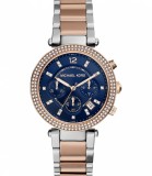 Cumpara ieftin Ceas Dama Michael Kors Parker MK6141, Quartz, Inox, Argintiu/Auriu, 39mm, Rezistent la apa 10ATM