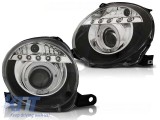 Set de faruri de tuning cu lumini LED potrivit pentru Fiat 500 dupa 2007, stanga si dreapta Performance AutoTuning