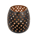 Suport Lumanare metalic cu Romburi, Negru/Bronz, 6.5x9.5 cm, ATU-080128, Oem