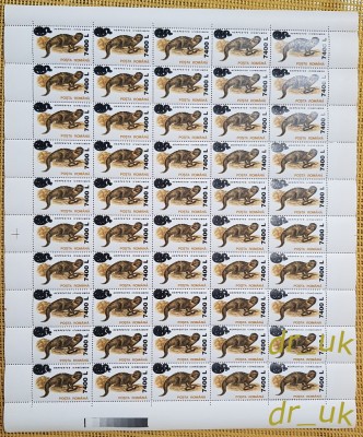 ROMANIA 2001 LP 1541 Animale SUPRATIPAR Sarpe s. simpla, bloc x4, coli complete foto
