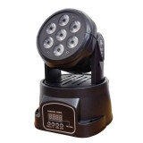 Proiector lumini Moving Head, 5 W x 7 LED, Negru, General