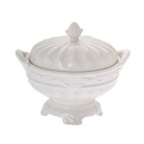 Cumpara ieftin Bomboniera din ceramica alba 20 cm x 17 cm