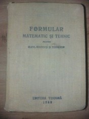 Formular matematic si tehnic pentru elevi, studenti si tehnicieni