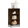 Biblioteca Gossi Stejar Fumuriu 60x35x107.5 cm Lemn Metalica Rafturi Depozitare Carti Living Modern