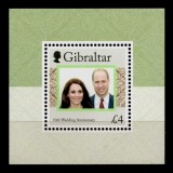 Cumpara ieftin ✅(C46)Gibraltar 2021 &quot;Printul William si Kate - aniversarea casatoriei - 10 ani &quot;,nominal 4&pound; , bloc 146, MNH, Nestampilat