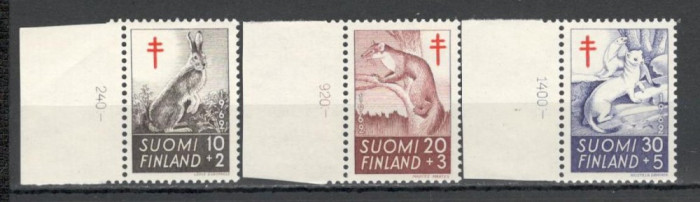 Finlanda.1962 Campanie impotriva tuberculozei-Animale cu blana KF.69