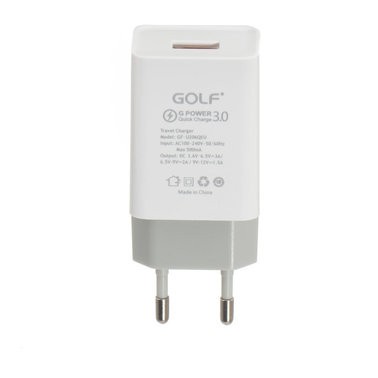 Incarcator retea 220V-5V, 3A, ALB, GOLF GF-U206Q foto