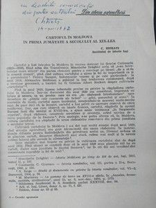 Cartoful in Moldova in prima jumatate a secolului al XIX-lea - C. Istrati