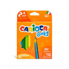 Set 10 Creioane Colorate Carioca Baby, Corp Triunghiular, Diametru Mina 4 mm, 10 Creioane Colorate, Set de Creioane, Creioane la Set, Creioane 10 Culo foto