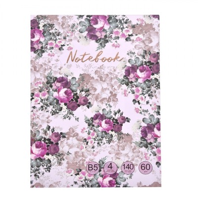 Caiet Notebook B5, 4 Subiecte, Copertă Dura, 140 File, Roz foto