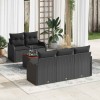 VidaXL Set de canapele pentru grădină 6 pcs Negru 55 x 55 x 37 cm 3356063