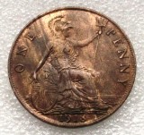 P3. Marea Britanie Anglia UK 1 One penny 1918 George V aUNC **