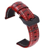 Curea din piele naturala, compatibila Garmin Vivoactive 4, telescoape normale, 22mm, Red Brown