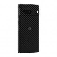 Set Doua Folii Skin Acoperire 360 Compatibile cu Google Pixel 7 Wrap Skin Texture Carbon Black