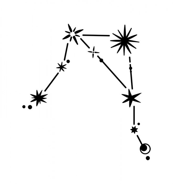 Sticker decorativ Constelatie Zodiacala, Negru, 58 cm, 5488ST