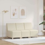 Unitate Sofa Modulară Fără Brațe 3 pcs Crem 55 x 74 x 82 cm