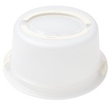 Platou rotund Pufo Cookies cu capac transparent pentru servire torturi, prajituri, briose, &Oslash; 29 cm, crem