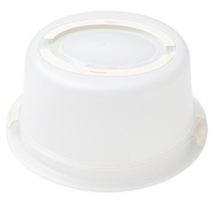 Platou rotund Pufo Cookies cu capac transparent pentru servire torturi, prajituri, briose, &Oslash; 29 cm, crem