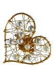 B231. Bijuterii dama, inel inimioara usor supradimensionat, perlute, gilt auriu, 46 - 56, RavariuArt