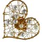 B231. Bijuterii dama, inel inimioara usor supradimensionat, perlute, gilt auriu