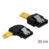 Cablu SATA II 3 Gb/s 30cm stanga/drept galben, Delock 82492