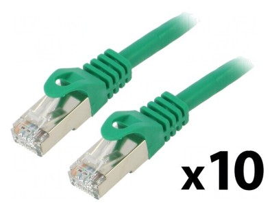 Cablul de rețea F/UTP 6 litat CCA PVC verde 0,5m 26AWG foto