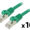 Cablul de rețea F/UTP 6 litat CCA PVC verde 0,5m 26AWG