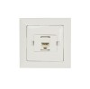 Priza internet Perla GTP-10P LSA/GTP-18C, cat. 6, incastrata, rama inclusa, alba