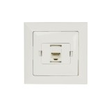 Priza internet Perla GTP-10P LSA/GTP-18C, cat. 6, incastrata, rama inclusa, alba