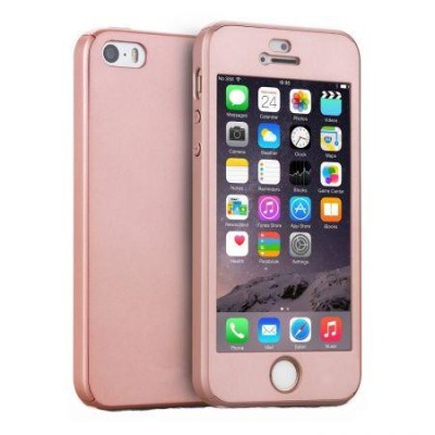 Husa pentru Apple iPhone 5 / Apple iPhone 5S / Apple iPhone 5SE Rose-Auriu, acoperire completa 360 grade foto