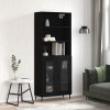 Gossi dulap inalt, negru, 69,5x34x180 cm, lemn compozit