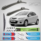 Cumpara ieftin Ștergătoare Mazda 2 DE 2007-2010 5 uși | Set Față și Spate Flat Premium &ndash; TeamCar&reg;